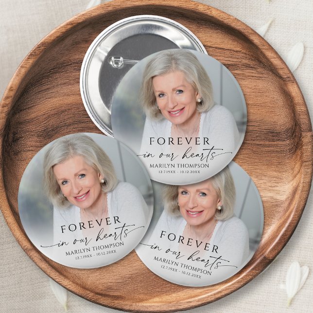 Personalized Photo Memorial Funeral Keepsake Knapp (Skapare uppladdad)