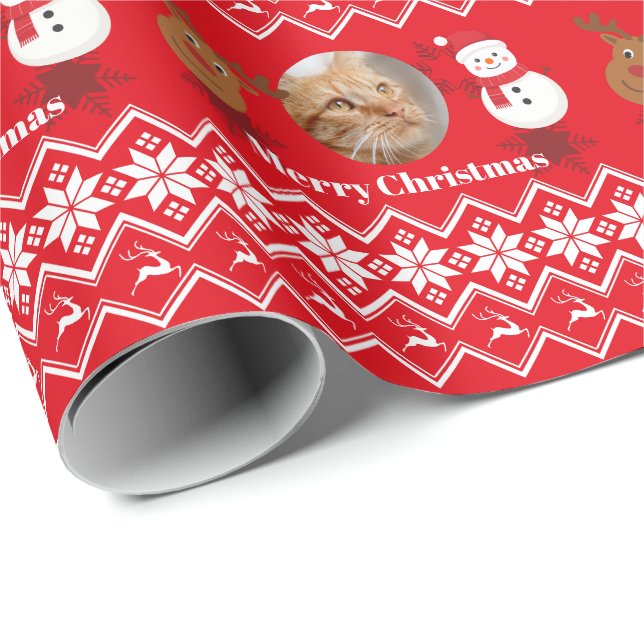 Personalized Photo Merry Christmas  Presentpapper (Rullad Hörn)