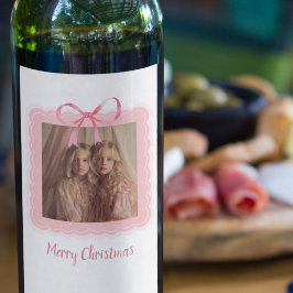 Personalized Photo Merry Christmas Wine Labels Vinflaska Etikett