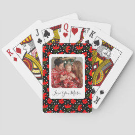 Personalized Photo & Message Floral Playing Cards Casinokort