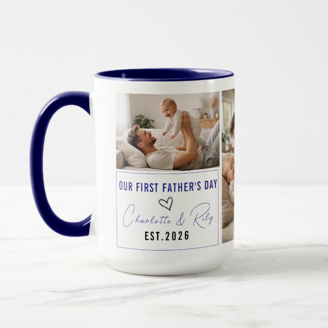 Personalized Photo Mug – Our First Father’s Day Mugg (Vänster)