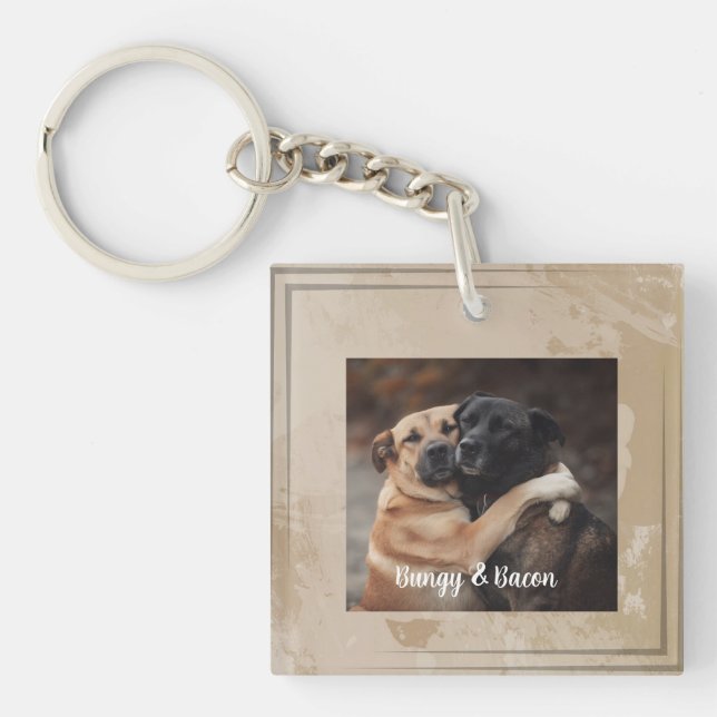 Personalized photo pet dog Lover Keychain (Framsidan)