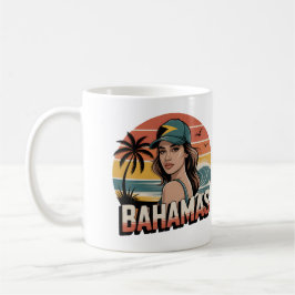 Personalized Photo Retro Bahamas Tropical Beach    Kaffemugg