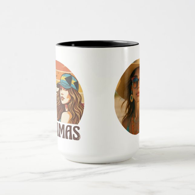 Personalized Photo Retro Bahamas Tropical Beach    Mugg (Center)
