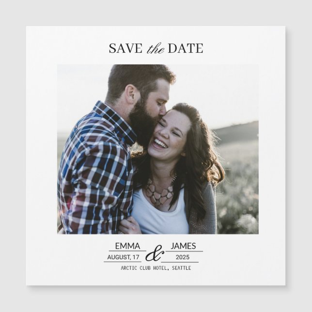 Personalized Photo Save the Date magnet (Framsida)