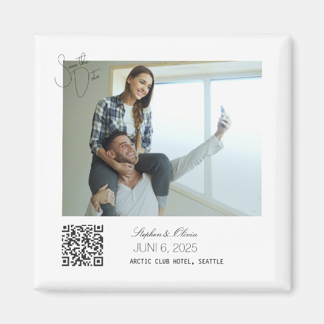Personalized Photo Save the Date Wedding magnet (Framsidan)