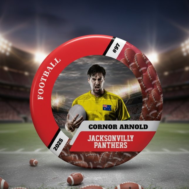 Personalized photo sports button/pin football butt knapp (Skapare uppladdad)