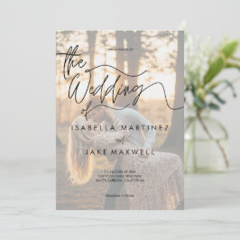 Personalized Photo Sunset Elegant Script Wedding Inbjudningar