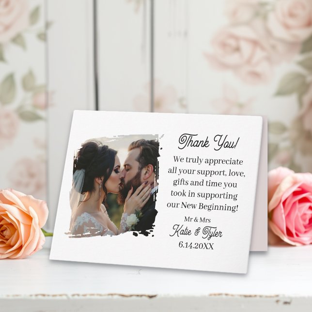 Personalized Photo Template Wedding Thank You Tack Kort (Skapare uppladdad)