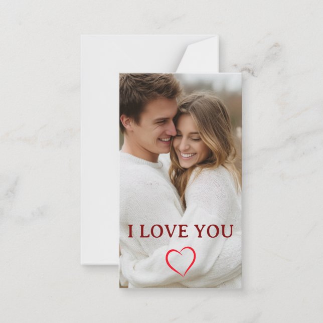 Personalized Photo Valentine's Day Flat Note Card Anteckningskort (Framsida)