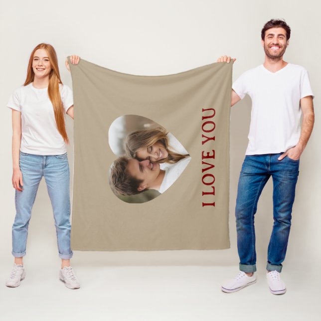 Personalized Photo Valentine's Day Fleece Blanket (På plats)