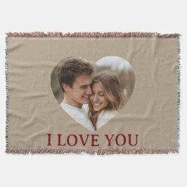 Personalized Photo Valentine's Day Throw Blanket Filt