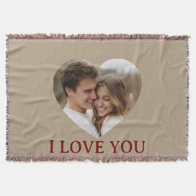 Personalized Photo Valentine's Day Throw Blanket Filt (Framsidan)