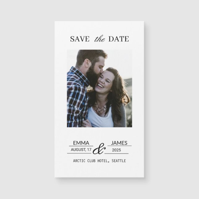 Personalized Photo Wedding Save the Date magnet (Framsida)