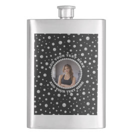 Personalized Photo with Pearls Circle on Black Fickplunta