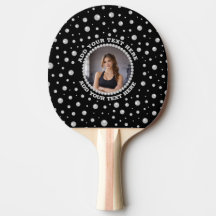 Personalized Photo with Pearls Circle on Black