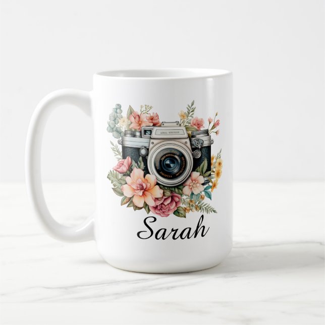 Personalized Photographer Mug, Camera Lover Gift Kaffemugg (Vänster)