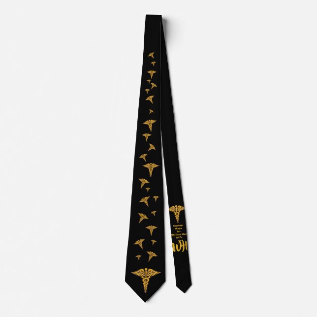 Personalized Physician's Caduceus Neck Tie Slips (Framsida)
