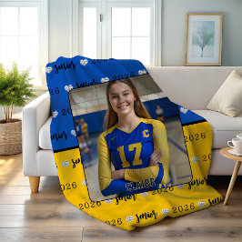 Personalized Picture Volleyball Senior Graduation Fleecefilt