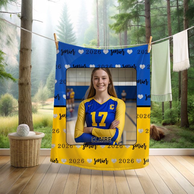 Personalized Picture Volleyball Senior Graduation  Fleecefilt (Skapare uppladdad)
