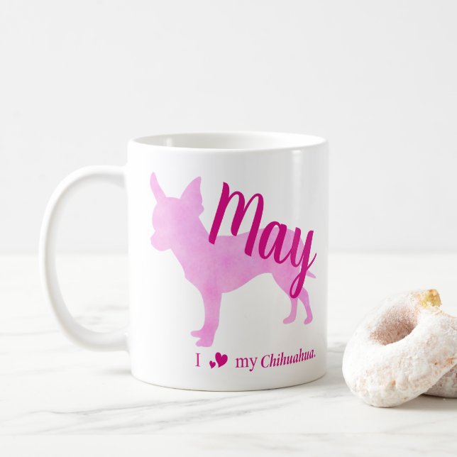 Personalized Pink Chihuahua Mug チワワ Kaffemugg (Med munk)