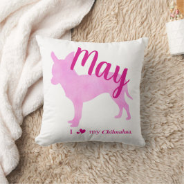 Personalized Pink Chihuahua Throw Pillow チワワ Kudde