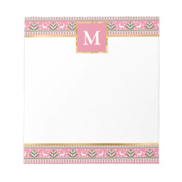 Personalized Pink Christmas Fair Isle Anteckningsblock