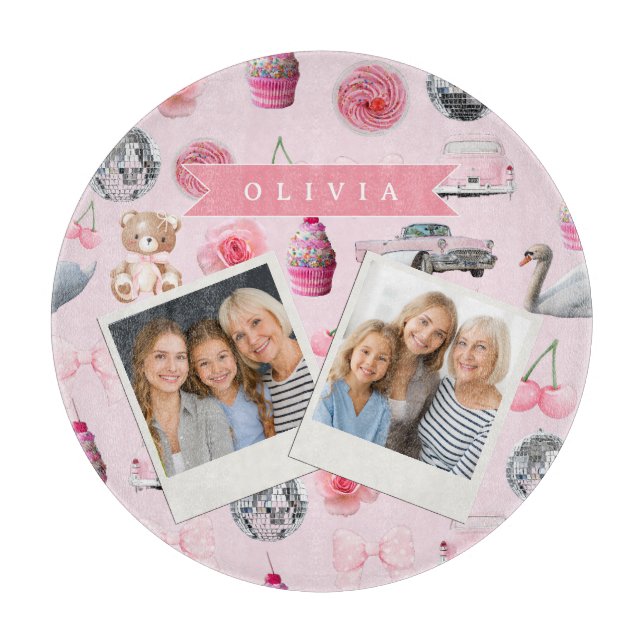 Personalized Pink Coquette Retro Cute Teddy Bear  (Framsidan)