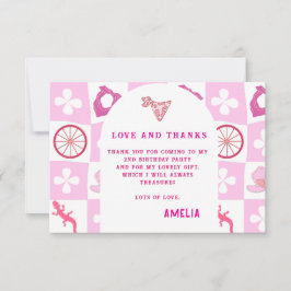 Personalized Pink Cowgirl Checkered Birthday  Tack Kort