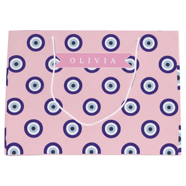Personalized Pink Evil Eye Pattern Gifts With Name (Framsidan)
