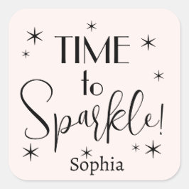 Personalized Pink Festive Christmas Gift Label  Fyrkantigt Klistermärke