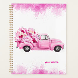 Personalized Pink Floral Truck Planner