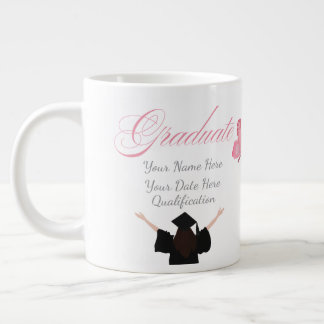 Personalized Pink Graduate Gift, Custom Name  Jumbo Mugg