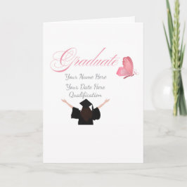 Personalized Pink Graduate Gift, Custom Name  Kort
