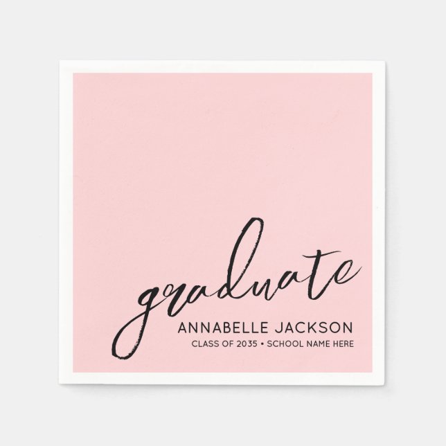 Personalized Pink Graduation Pappersservett (Framsidan)