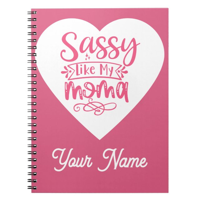 Personalized Pink heart Spiral Notebook Anteckningsbok (Framsidan)