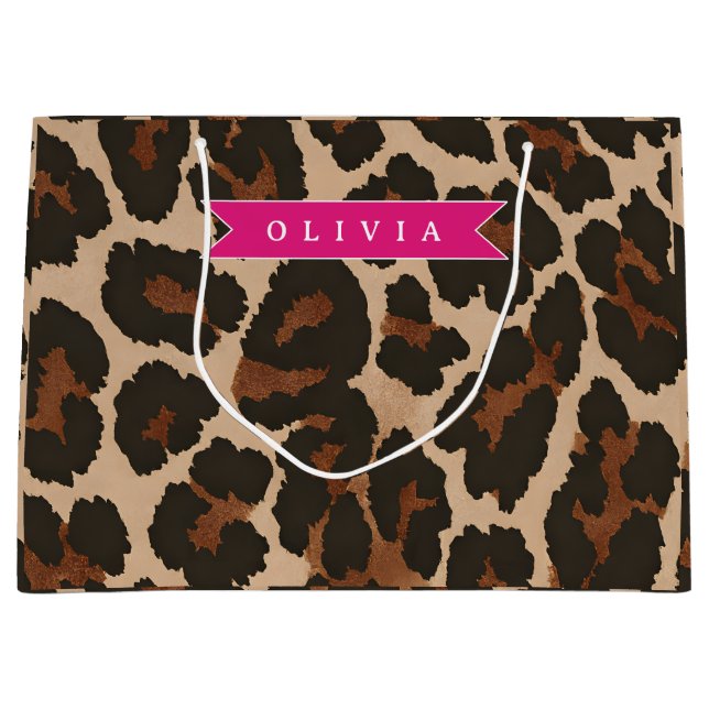 Personalized Pink Leopard Print Chic Animal Print (Framsidan)