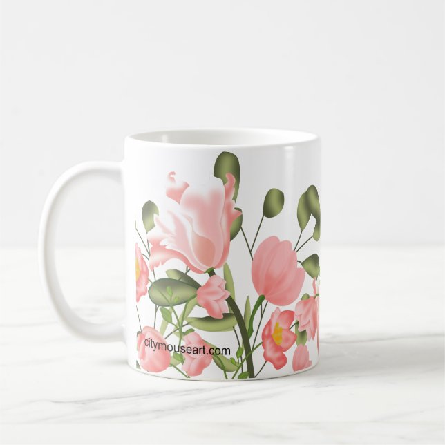 Personalized Pink Paradise Kaffemugg (Vänster)