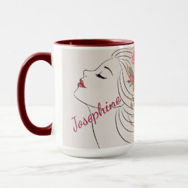Personalized Pink Rose Floral Hair Woman Elegant Mugg