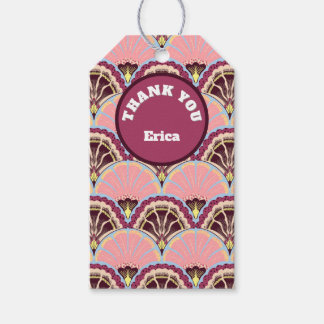 Personalized Pink Scallop Gift Tag Presentetikett