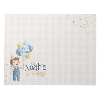 Personalized Placemat Boy Birthday Party Anteckningsblock