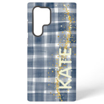 Personalized Plaid Samsung Galaxy Case with Name