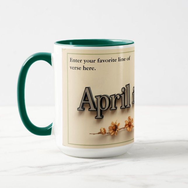 Personalized Poetry in Bloom Aesthetic Gift Mugg (Vänster)