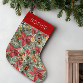 Personalized Poinsettia Christmas Gift for Her Liten Julstrumpa