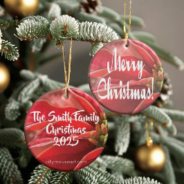 Personalized Poinsettia Christmas Julgransprydnad Keramik