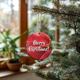 Personalized Poinsettia Christmas Julgransprydnad Keramik