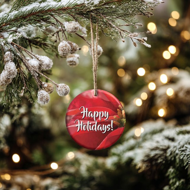 Personalized Poinsettia Holidays Julgransprydnad Keramik (Thoughtful Custom Gift Idea for Milestones, doubles as an ornament or a collectible gift tag.
)