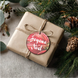 Personalized Poinsettia Joyeux Noel Julgransprydnad Keramik