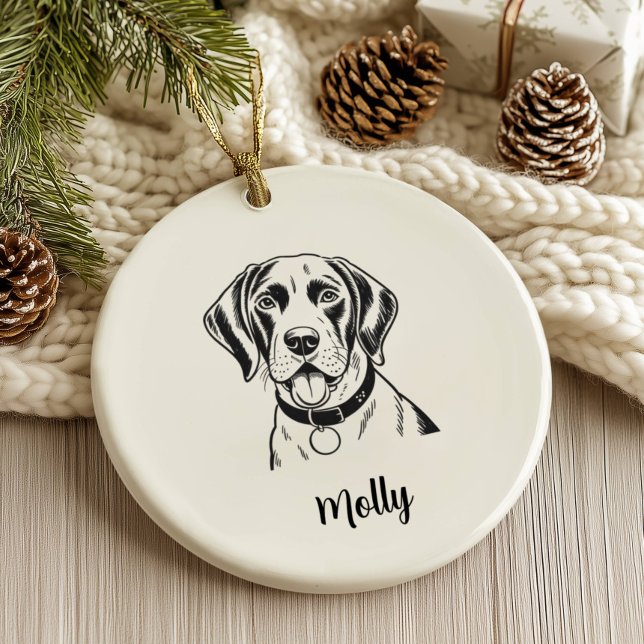 Personalized Pointer Dog Christmas Julgransprydnad Keramik (Skapare uppladdad)