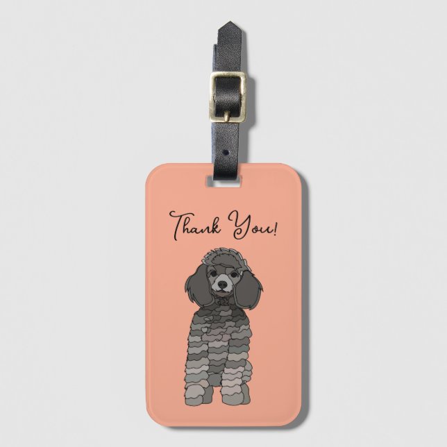 Personalized Poodle Dog Pet Bagagebricka (Framsida vertikal)